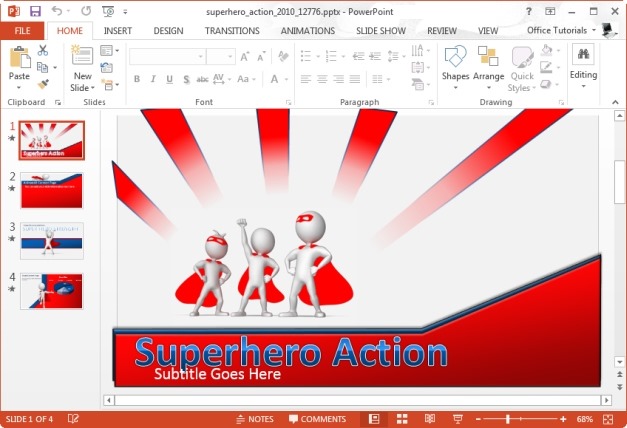 Superhero Action PowerPoint Template