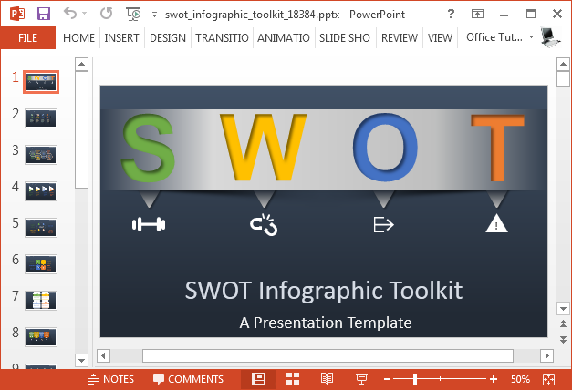 Swot infographic toolkit for PowerPoint