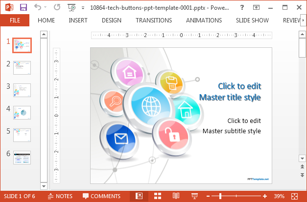 Tech buttons PowerPoint template