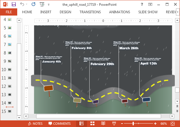 Timeline slide with storm animation