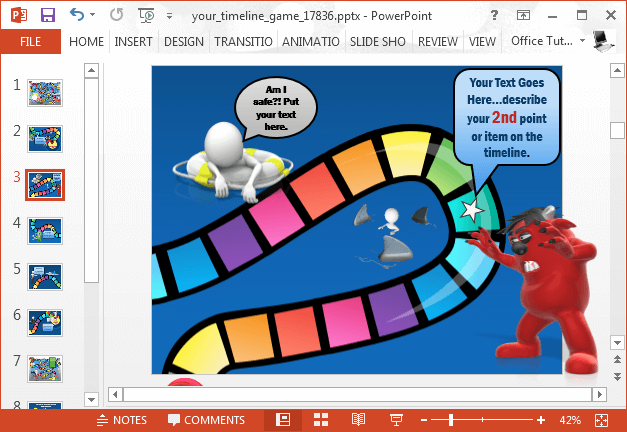 Timeline with characters