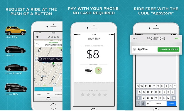 UBER app for iOS