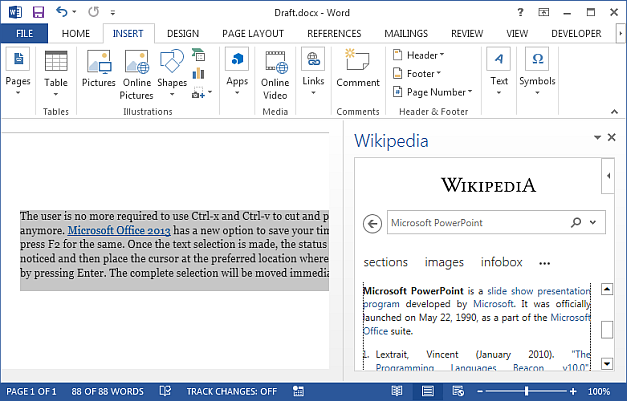 Use Wikipedia from MS Word