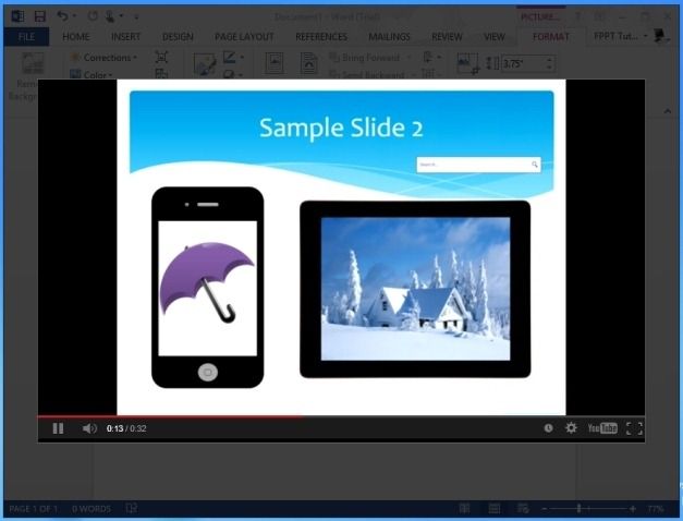 Video Presentation in MS Word