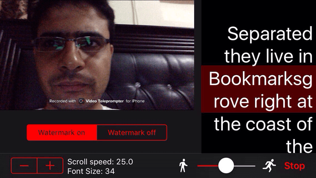 Video teleprompter for iPad