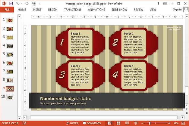 Vintage badge PowerPoint template