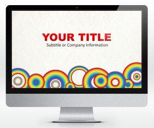 Widescreen Rainbow Circles PowerPoint Template