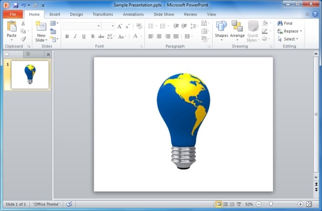 World Map Light Bulb Animated Clipart