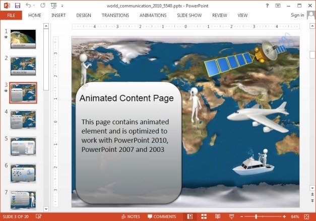 World communication template for PowerPoint