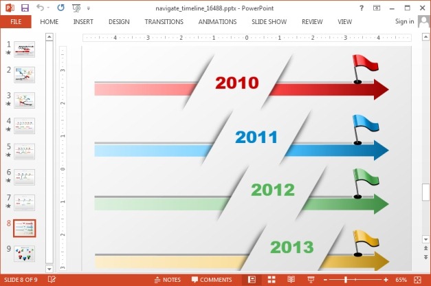 Yearly timeline slide