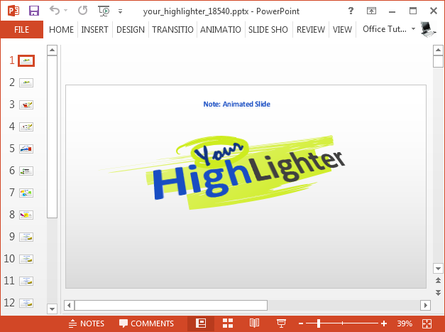 Your highlighter PowerPoint template