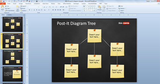 Tree Diagram for PowerPoint created with post it notes