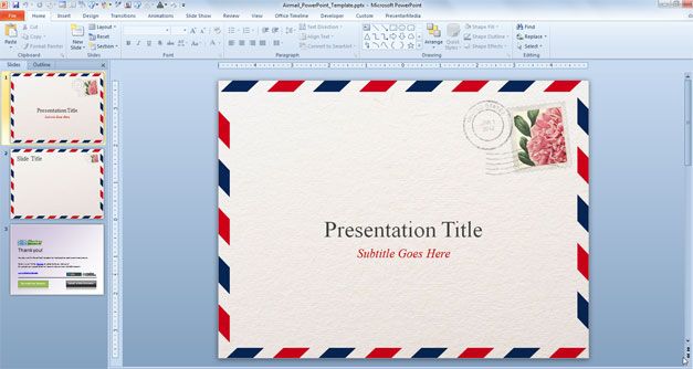 Free Airmail PowerPoint Template