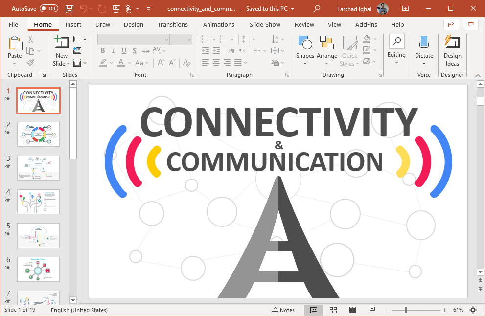 animated connectivity and communication powerpoint template