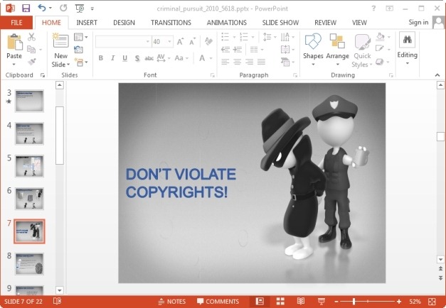 animated criminal pursuit powerpoint template
