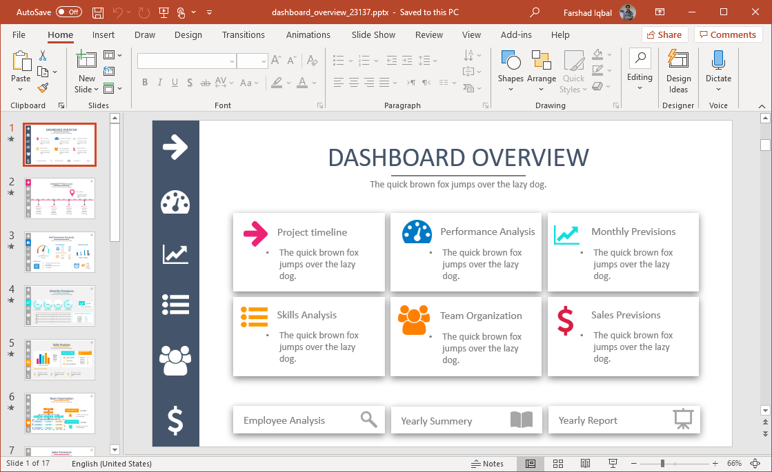 animated dashboard powerpoint template