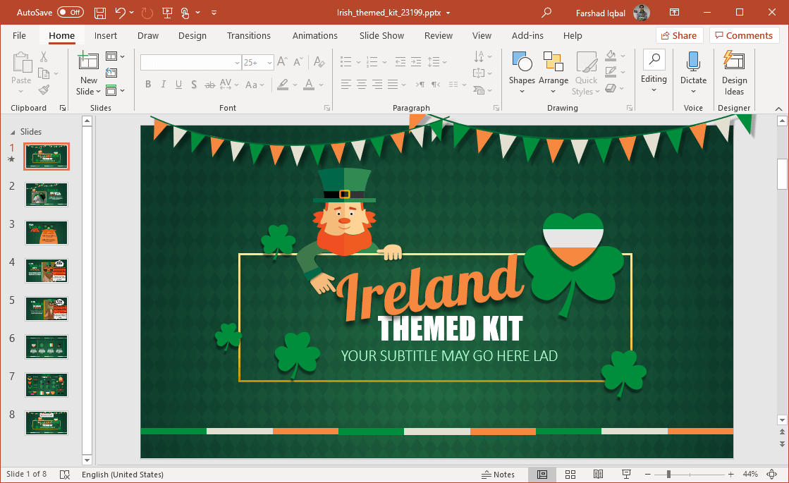 animated ireland powerpoint template