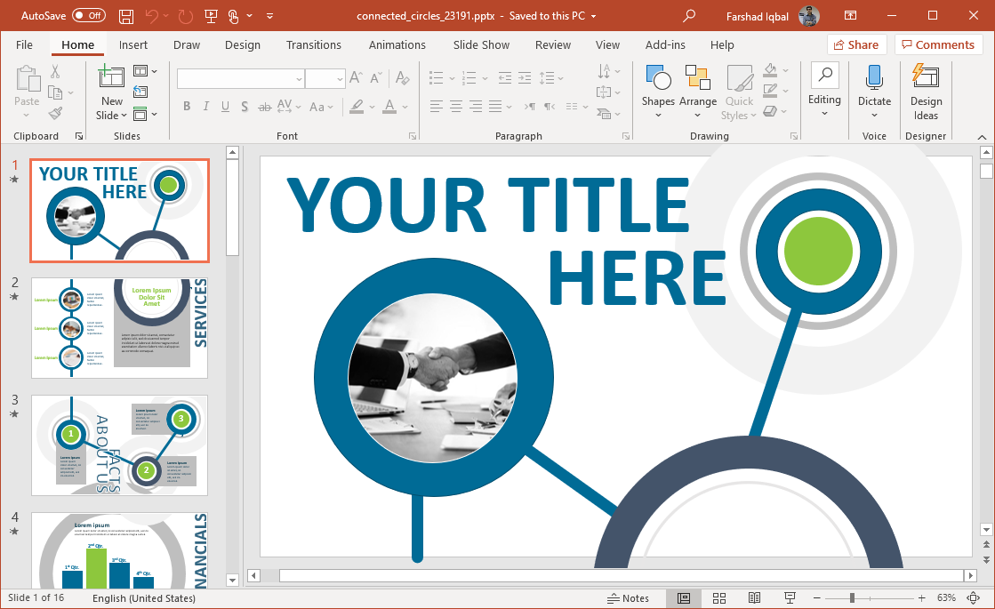 animated network circles template for powerpoint