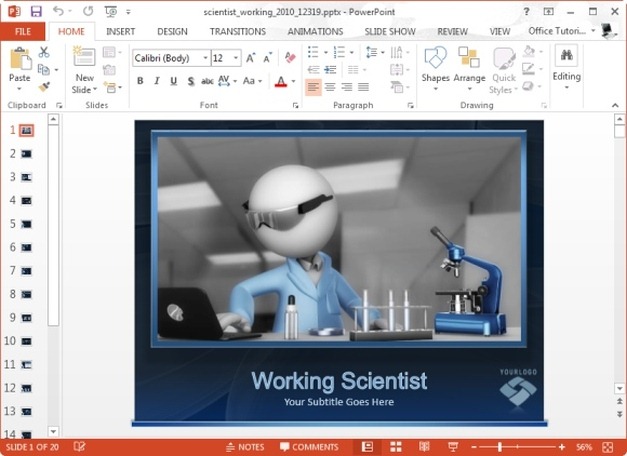 animated scientist template for powerpoint