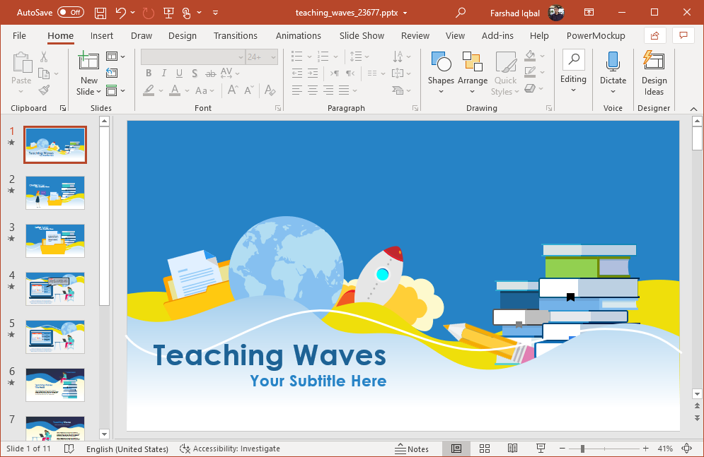 animated teaching powerpoint template