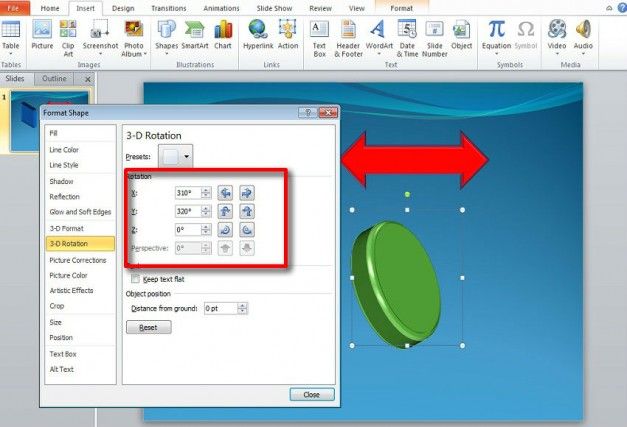 effect powerpoint rotate