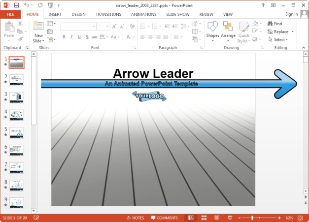 Arrow leader PowerPoint template