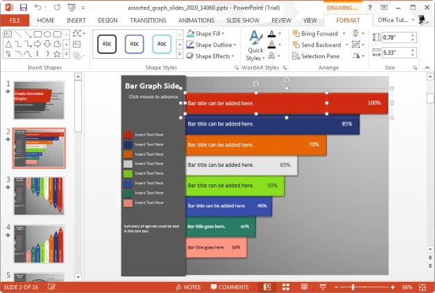 assorted graphs powerpoint template