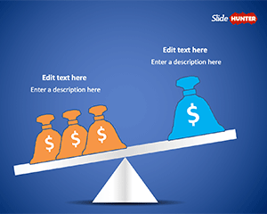 Free Balance Scale with Money Bags Template for PowerPoint