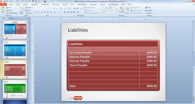 Free Balance Sheet PowerPoint Slide Design