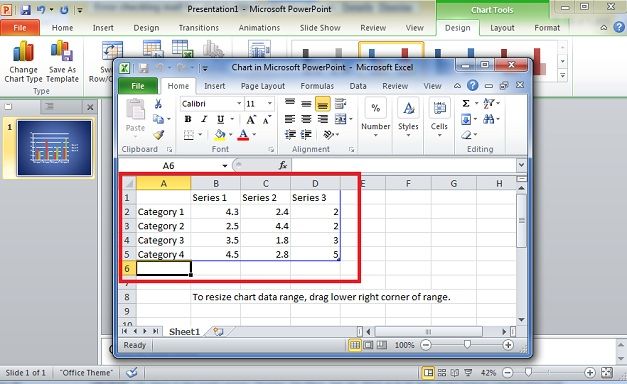 bar graph using excel data into powerpoint