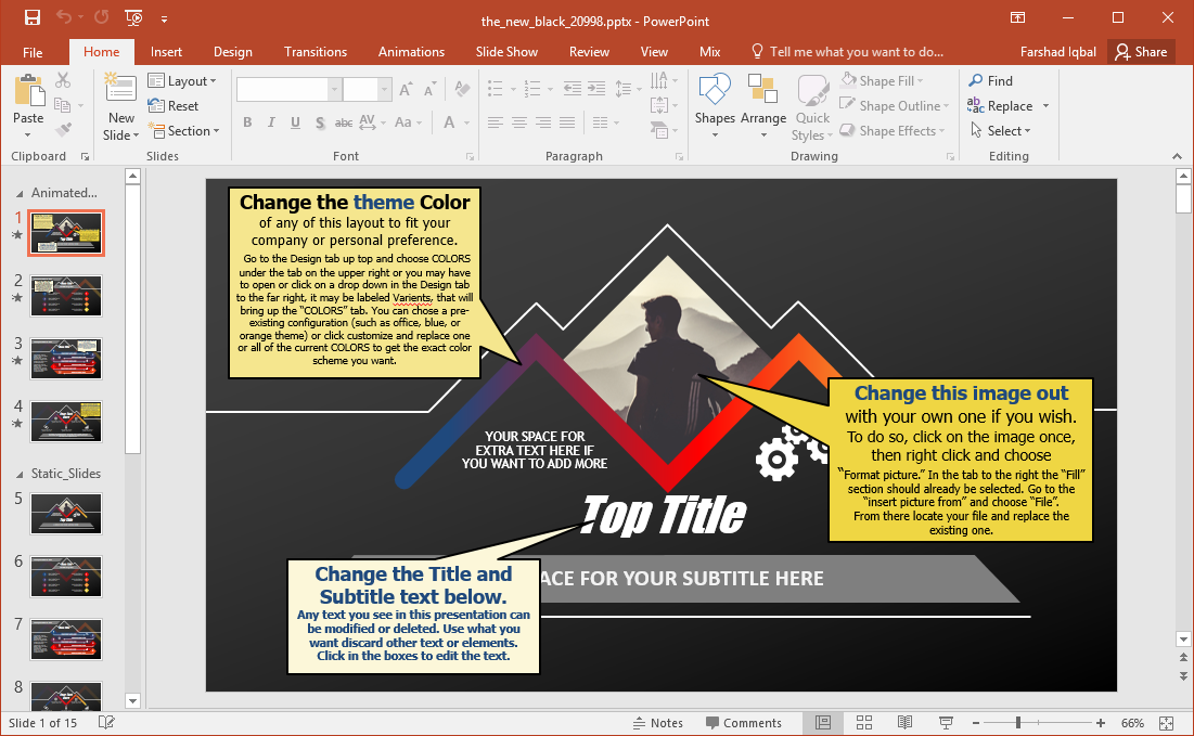 black powerpoint template