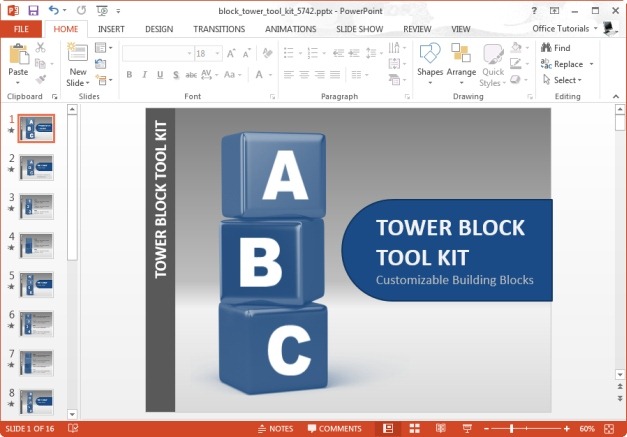 block tower template for microsoft powerpoint