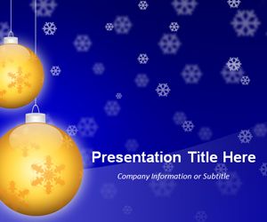 Golden Balls Blue PowerPoint Template