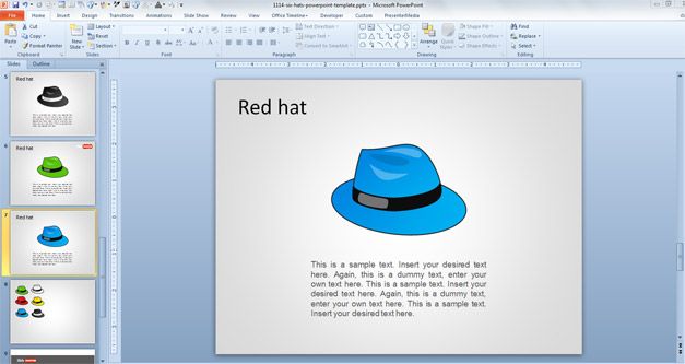 Debono six thinking hats PowerPoint template