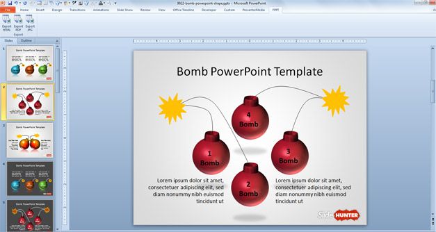 Free bomb PowerPoint background template