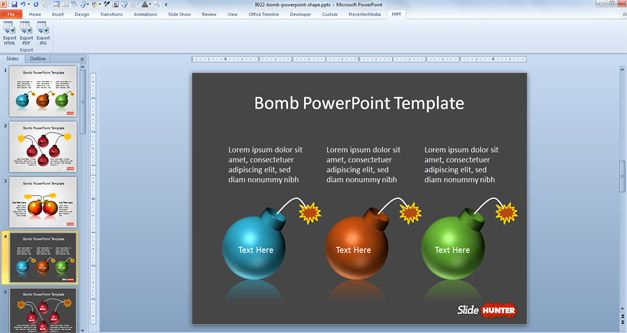 free bomb PPT template for presentations