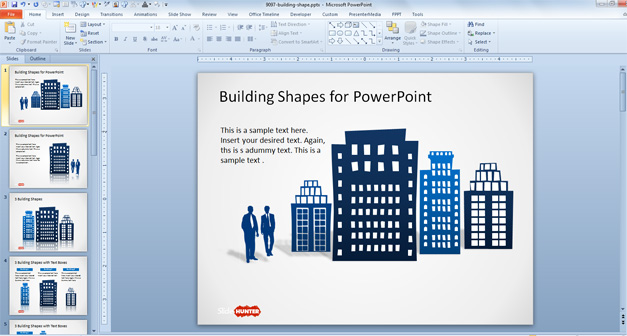 Office Building Shapes for PowerPoint