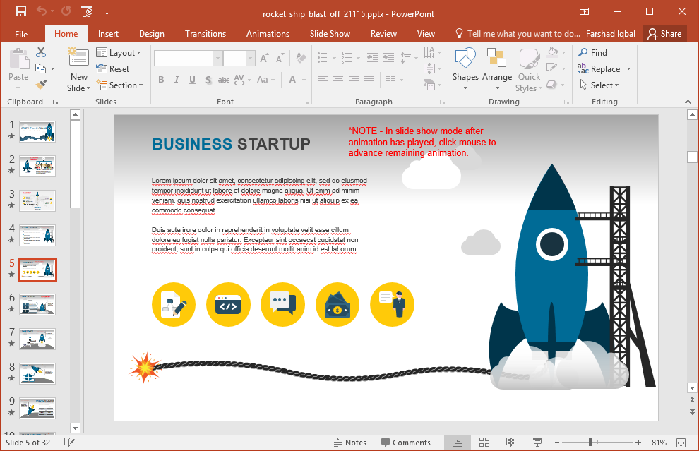 Business startup slide design