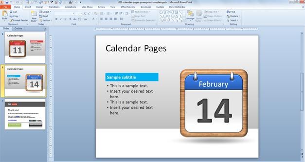 Calendar Pages PowerPoint Template