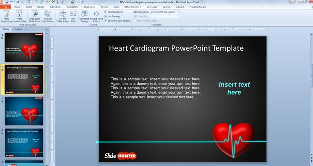 Heart Cardiogram Animated PowerPoint Template