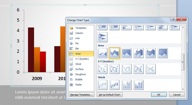 How to change the Chart type in PowerPoint