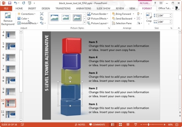 change the color of blocks in powerpoint