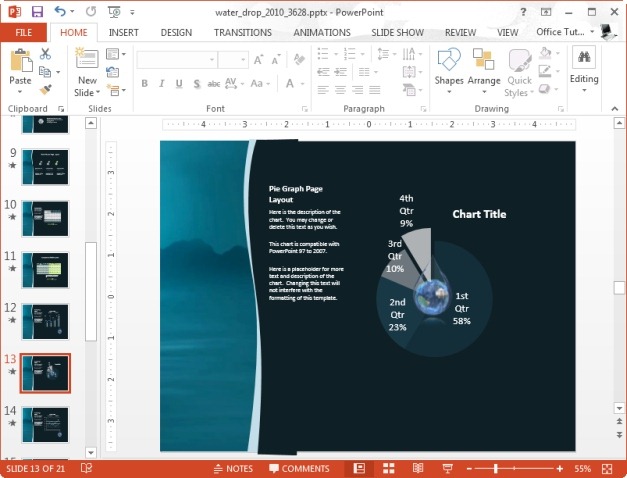 chart layout with globe