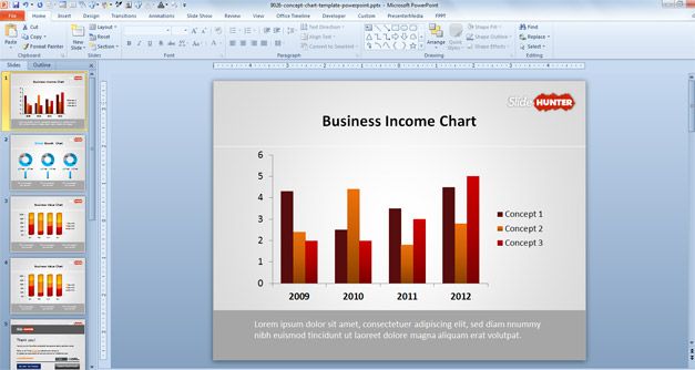 Chart template for PowerPoint