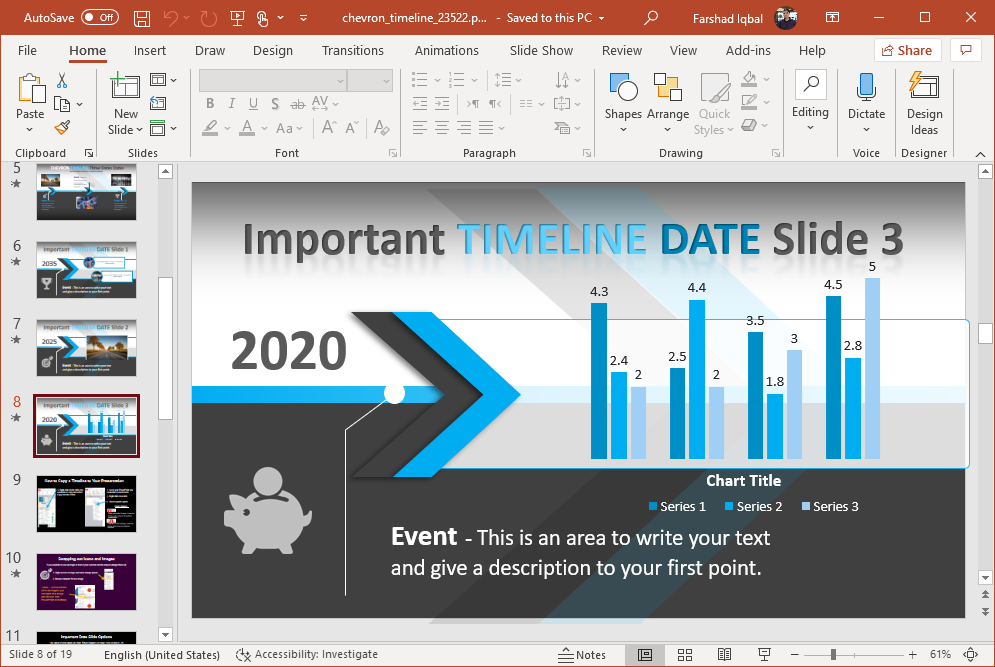 chevron design chart for powerpoint