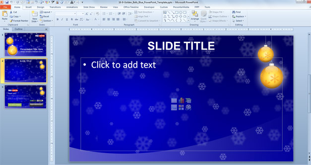 Christmas slide design for PowerPoint