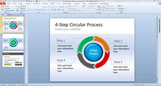 4 Step Circular Process Diagram for PowerPoint