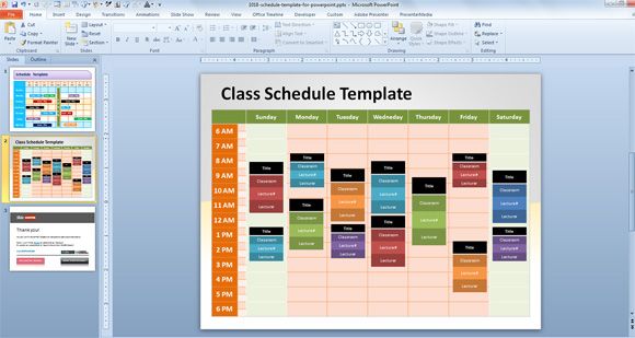 Timesheet template for PowerPoint