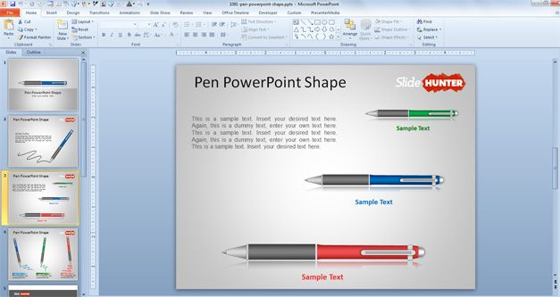 free Pen PowerPoint Shape