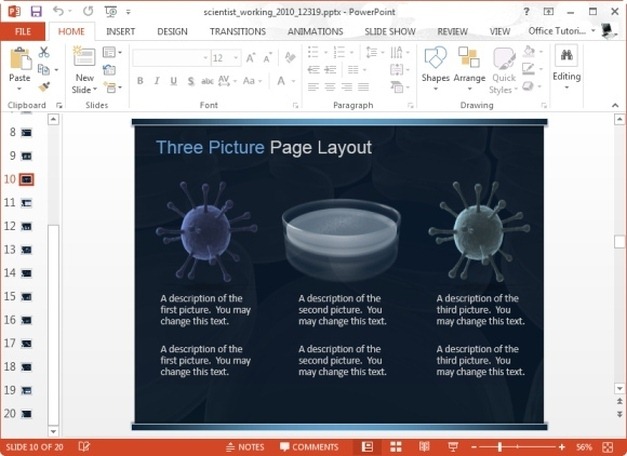 comparison slide for scientific presentations